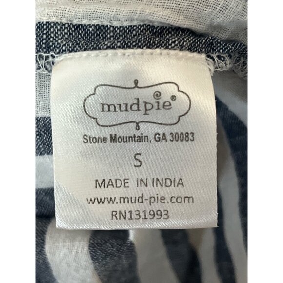 Mud Pie Women’s Striped Peasant Top with Tassel Tie – Size Small - Picture 6 of 7